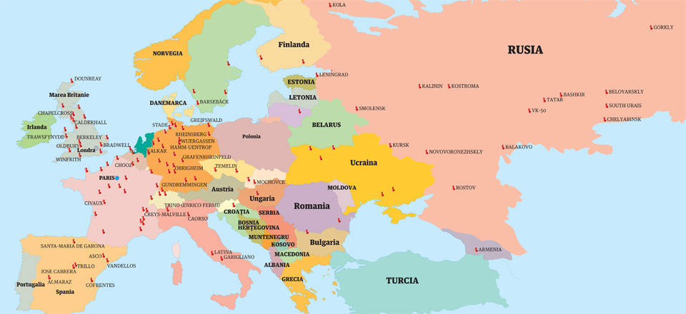 Exclusiv Harta Centralelor Nucleare Din Europa È™i Rusia Plus Romania Ar Putea Fi ObligatÄƒ SÄƒ Testeze RezistenÈ›a La Cutremure A Centralei De La CernavodÄƒ