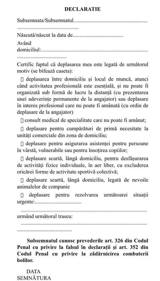 DECLARAȚIA OFICIALĂ pe care trebuie să o completezi dacă ...