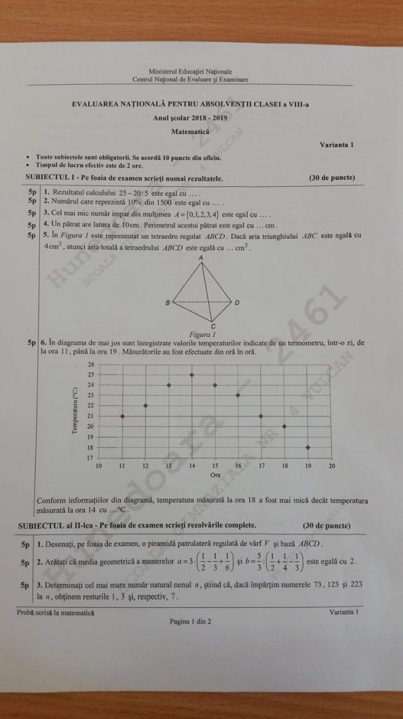 evaluare nationala 2019