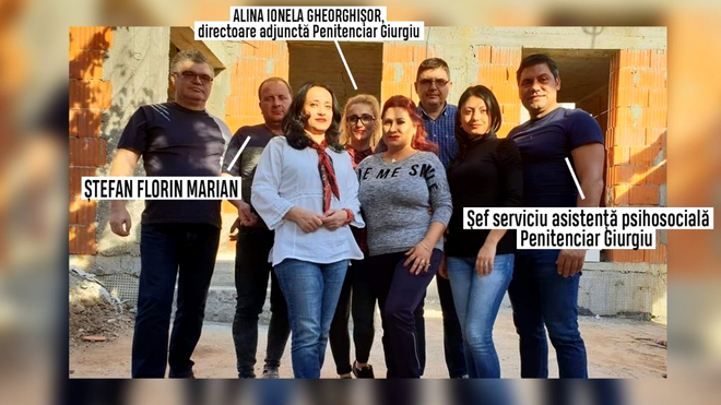 Alina Ionela-Gheorghișor, Director Adjunct Educație și Asistență Psihosocială Penitenciar Giurgiu, relaxare alături de interlopul Ștefan Florin Marian