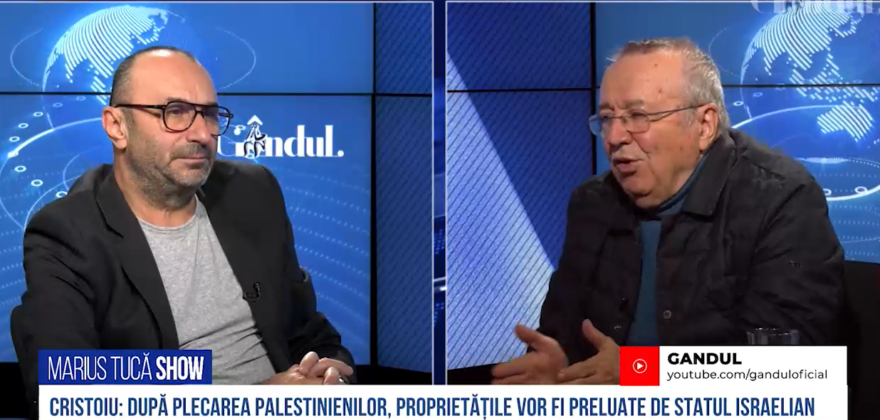 Ion Cristoiu: „Nu o să răspundă NIMENI de numărul mare de decedați. După plecarea palestinienilor, proprietățile vor fi preluate de Israel”