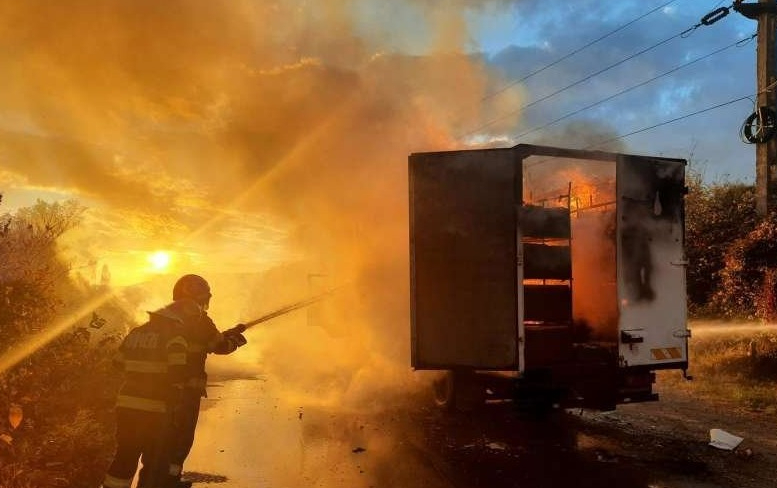 Un camion cu 65 de stupi de ALBINE a fost distrus de un incendiu