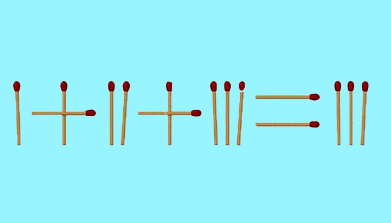 TEST de inteligență cu chibrituri | Mutați un singur băț pentru a corecta I + II + III = III