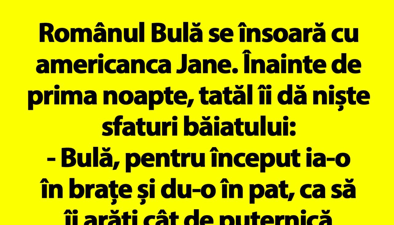 BANC | Românul Bulă se însoară cu americanca Jane