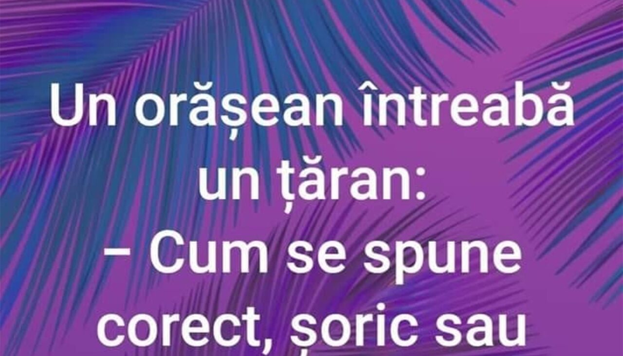 BANCUL ZILEI | Cum se spune corect: șoric sau șorici?