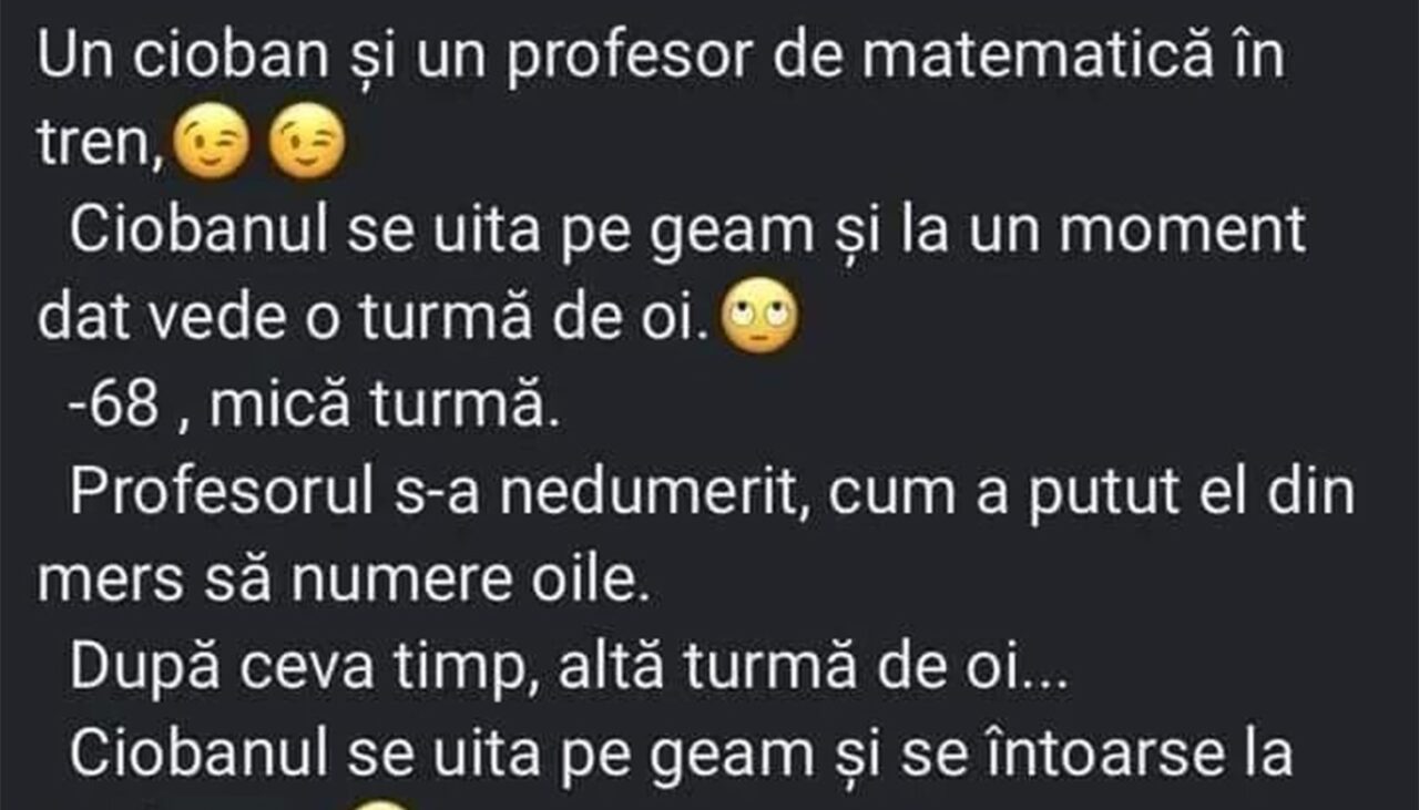 BANCUL ZILEI | Ciobanul și profesorul de matematică