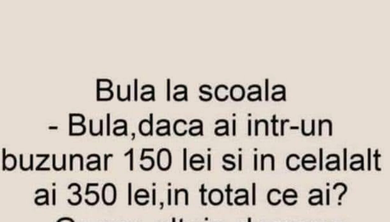 BANC | Bulă și problema de matematică