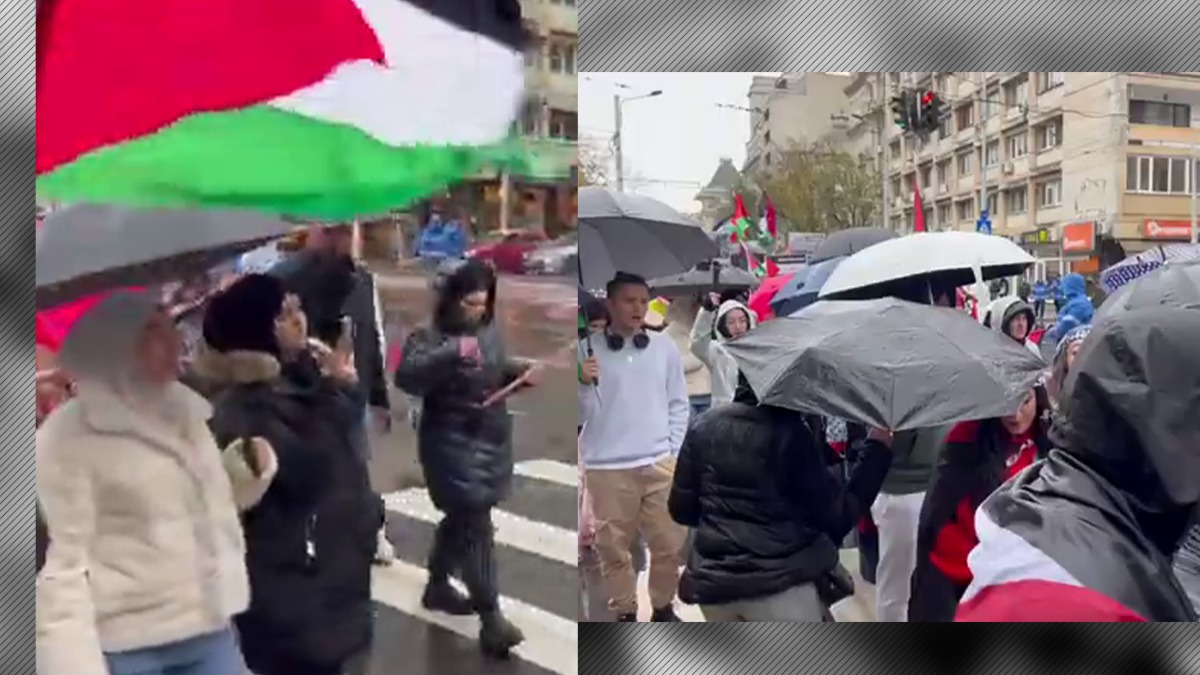 VIDEO | Imnul Hamas ”From the river to the sea, Palestina will be free”, scandat în premieră în Piața Universității